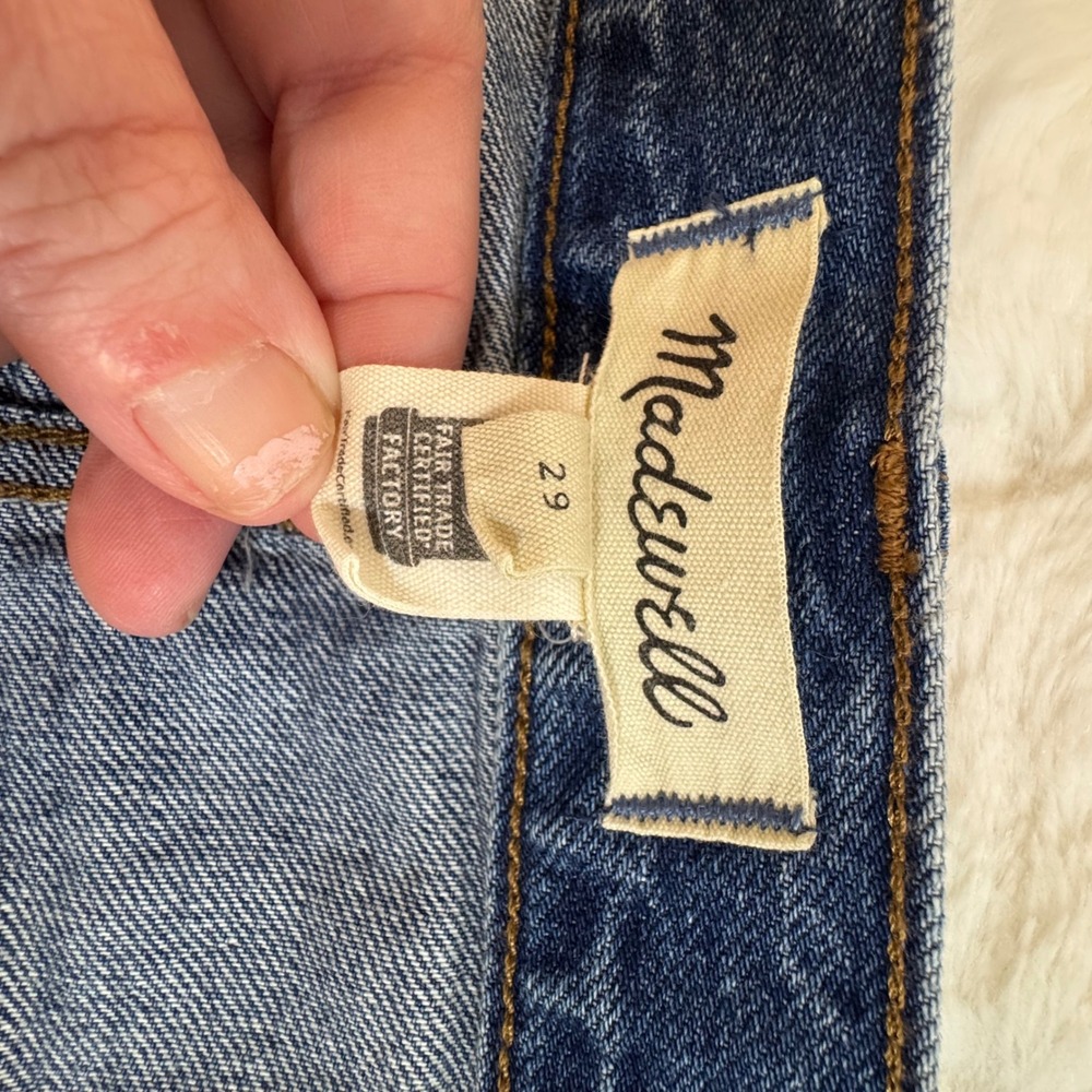 Madewell Denim Midi Skirt Medium Wash Front Slit Cotton Size 29 CKP482132694 - Picture 6 of 14